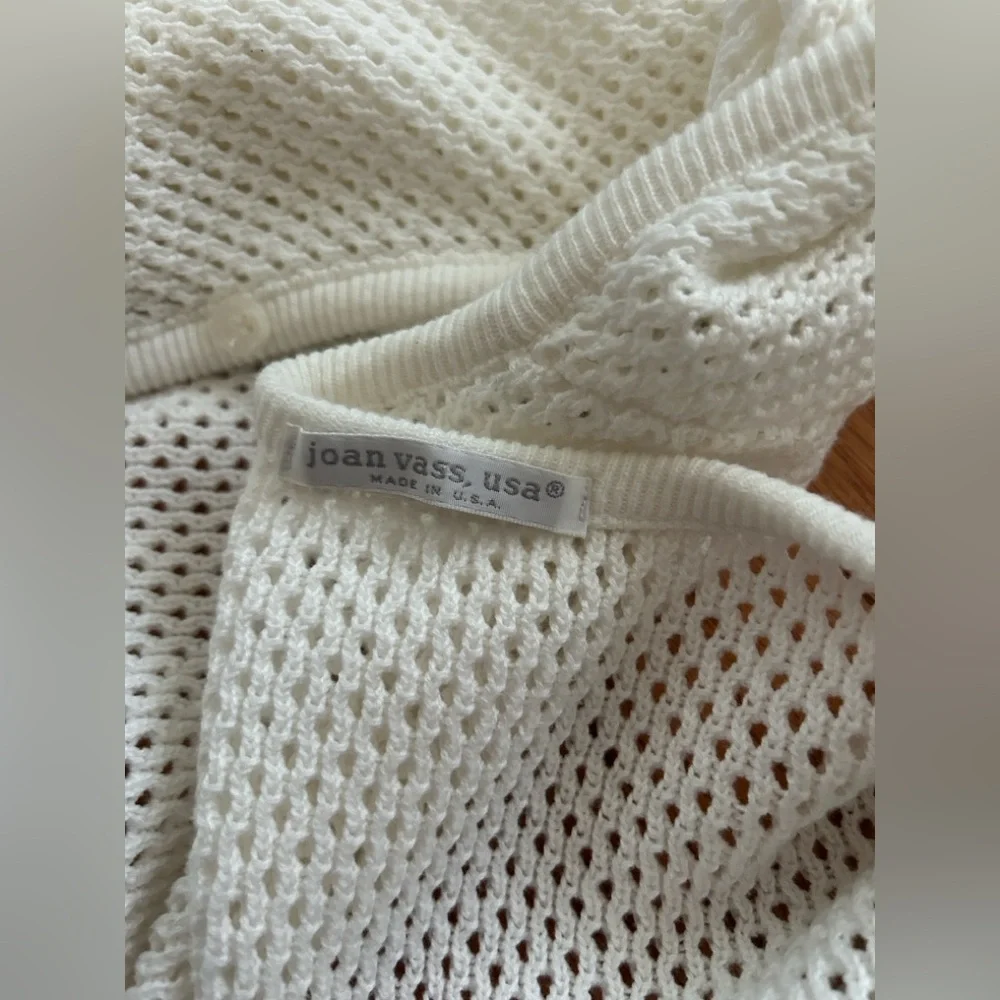 JOAN VASS Loop Knit Cardigan White L (12/14)